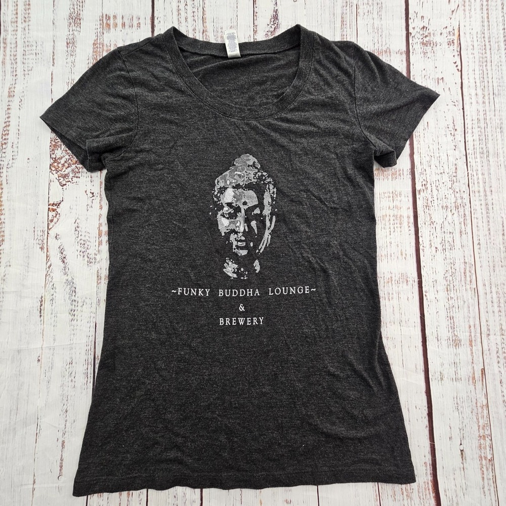Funky Buddha Brewery Boca Raton FL Gray Short Sleeve Tri-Blend T-Shirt Women's S